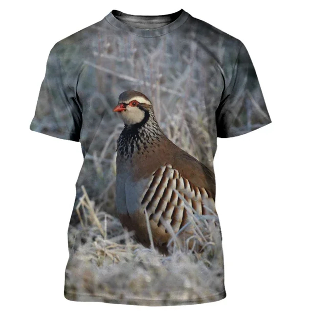 Hunting Quail - Летняя футболка с 3D принтом животных,