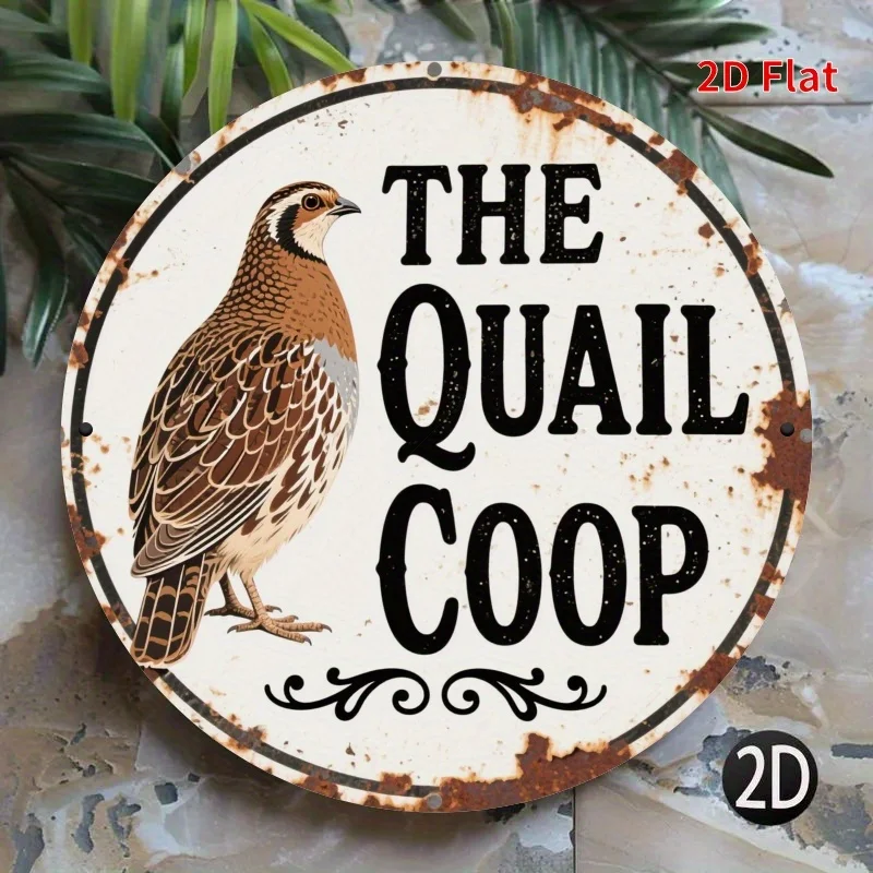 Hunting Quail - 2D плоская металлическая табличка The Quail