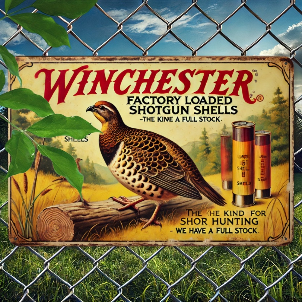 Hunting Quail - Металлическая табличка в винтажном стиле -