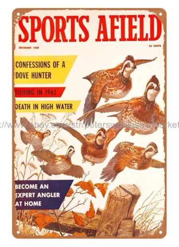 Hunting Quail - Металлическая жестяная табличка с изображением кофейни,