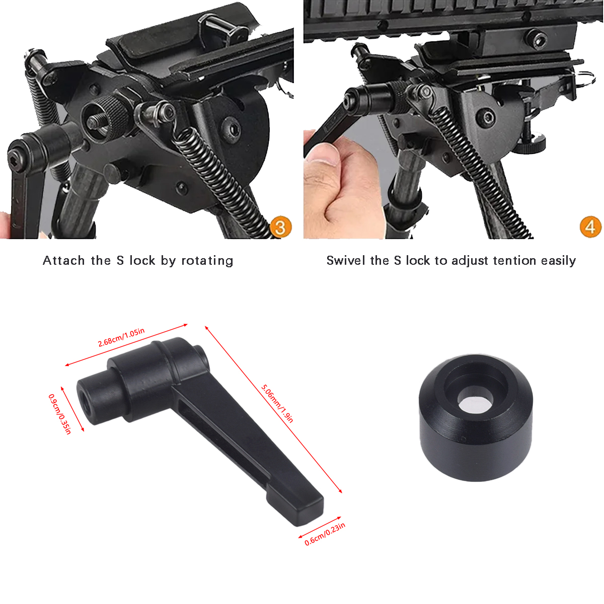 Bipod Rifle Mount - Тактический быстрорегулируемый поворотный сошек Harris с