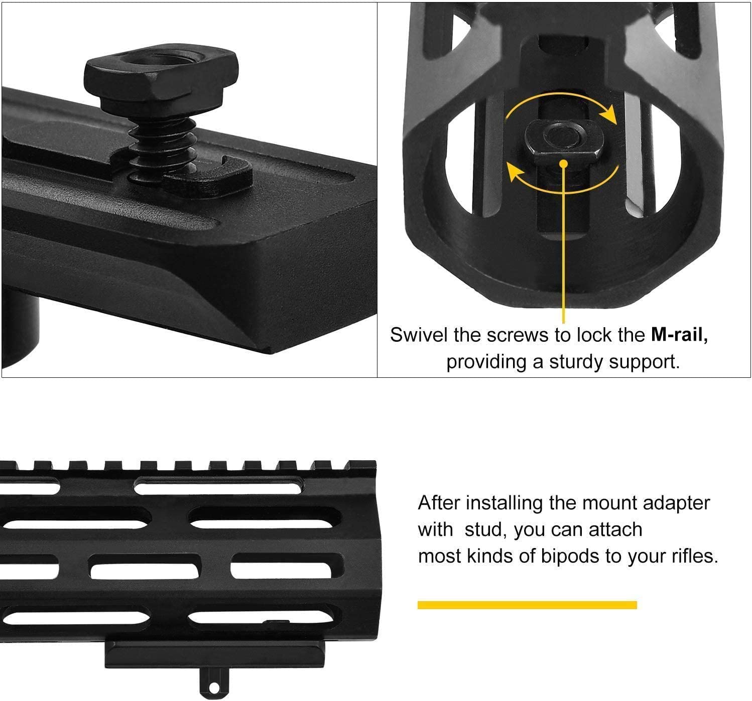 WildSky M-lok Адаптер для креп – обзор и цена Bipod Rifle Mount